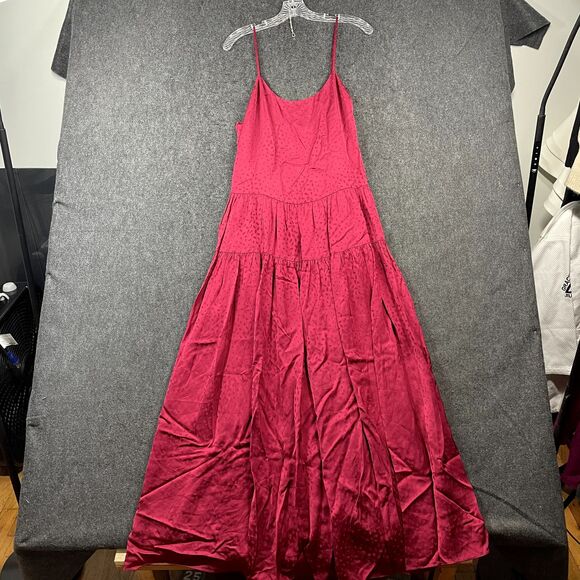 Free People Fame And Partners The Callen Dress Women's 2 Raspberry Red Maxi - Picture 1 of 11